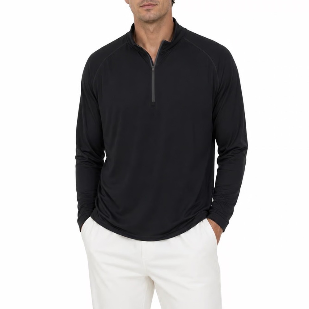 Levelwear Athleisure Mens 3XL Black Stretch Quarter Zip Long Sleeve Performance
